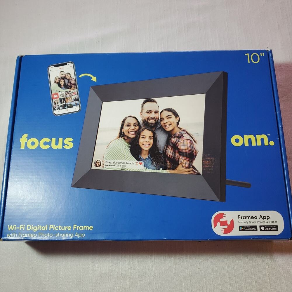 Onn 10" Wi-Fi Digital Picture Frame, model number 100096733